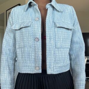 Zara Women's Blue Tweed Jacket